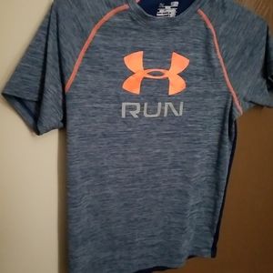 Blue gray workout shirt